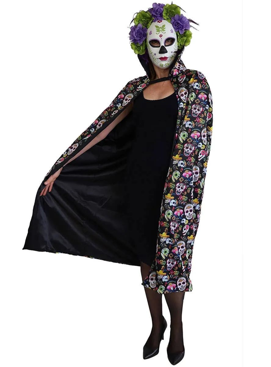 Sugar Skull Day of the Dead Womens Costume Cape