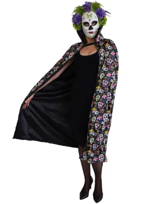 Sugar Skull Day of the Dead Womens Costume Cape