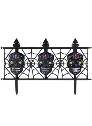 Sugar Skull Lawn Fence Halloween Decoration