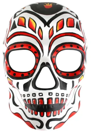 Sugar Skull Orange Day of the Dead Masquerade Mask