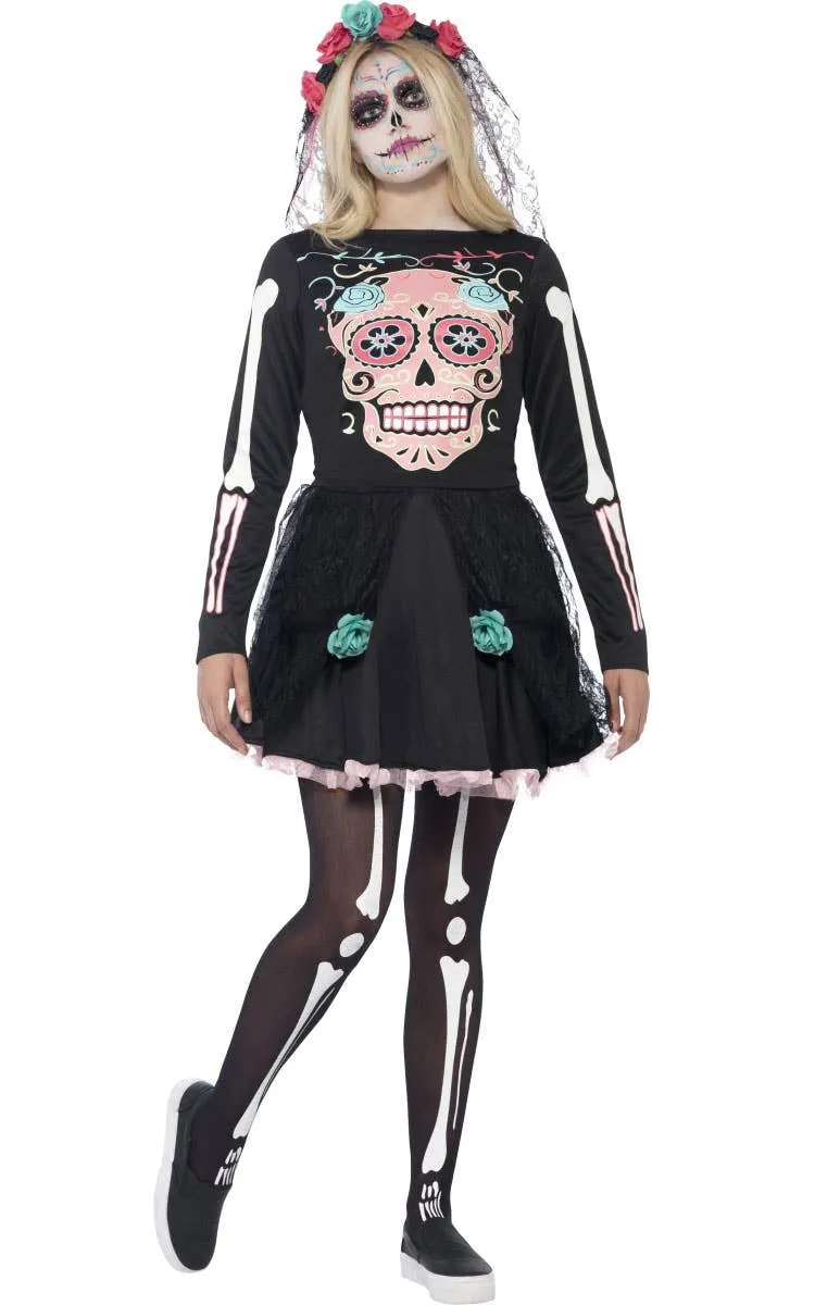 Sugar Skull Sweetie Teen Girls Costume