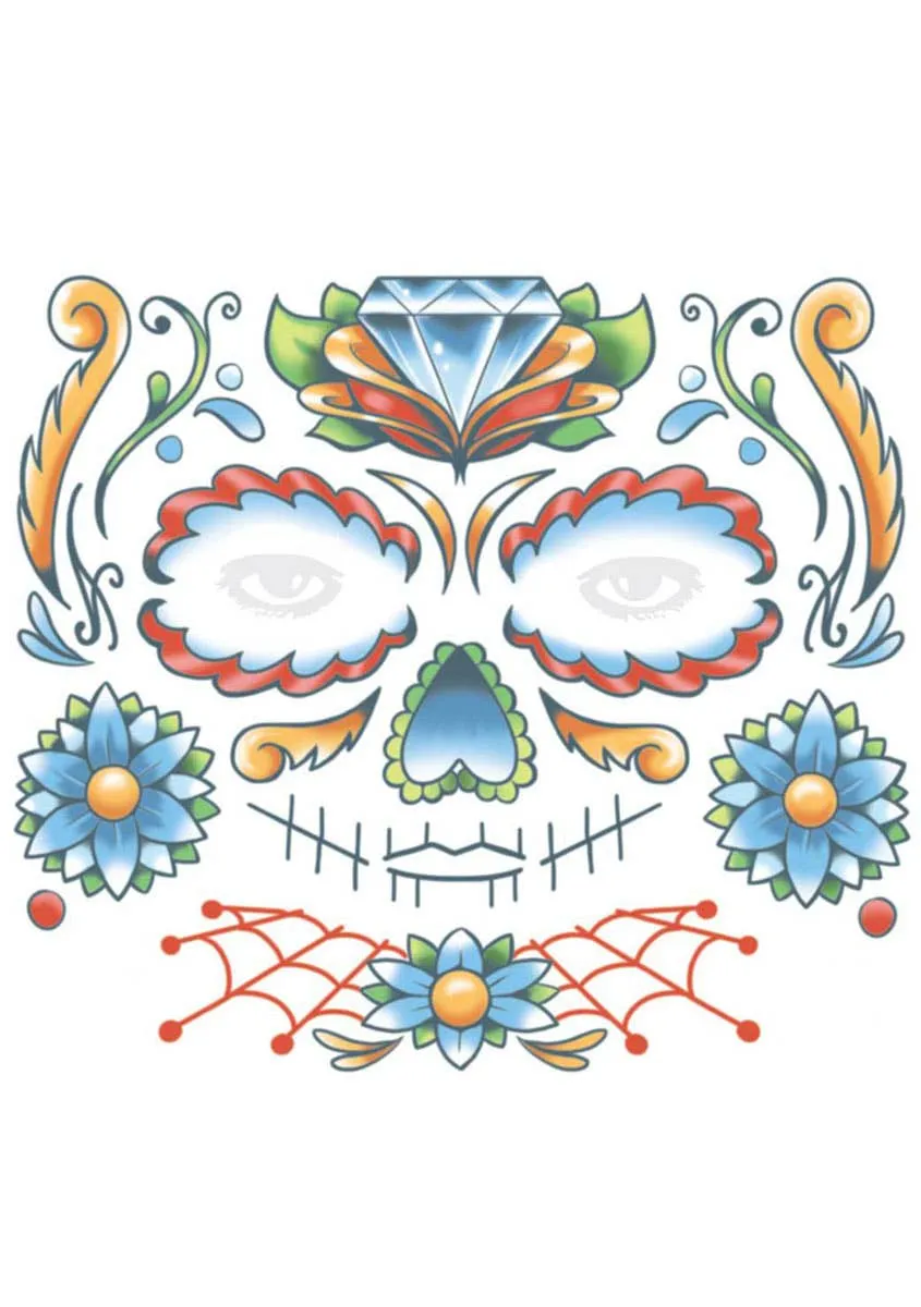 Sugar Skull Womens Temporary Tattoo Makeup