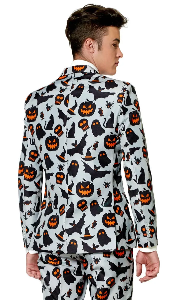 Suitmeister Grey Halloween Print Mens Novelty Suit