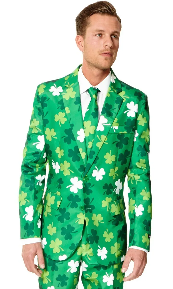 Suitmeister Mens Green St Patricks Day Shamrocks Suit