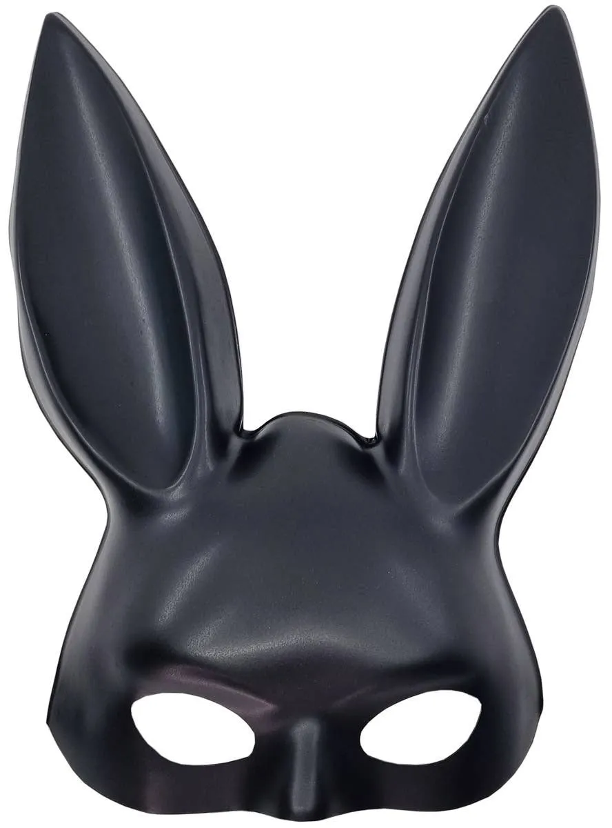 Sultry Black Bunny Half Mask Costume Accessory