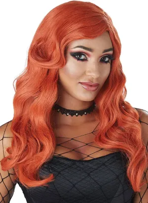 Sultry Siren Womens Long Ginger Costume Wig