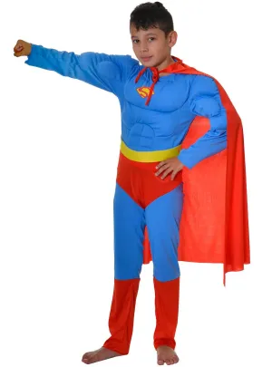 Super Boy Kids Movie Character Fancy Dress Costume
