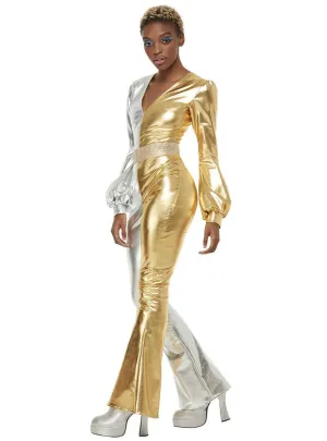 Super Chic Womens Silver and Gold 70s Costume