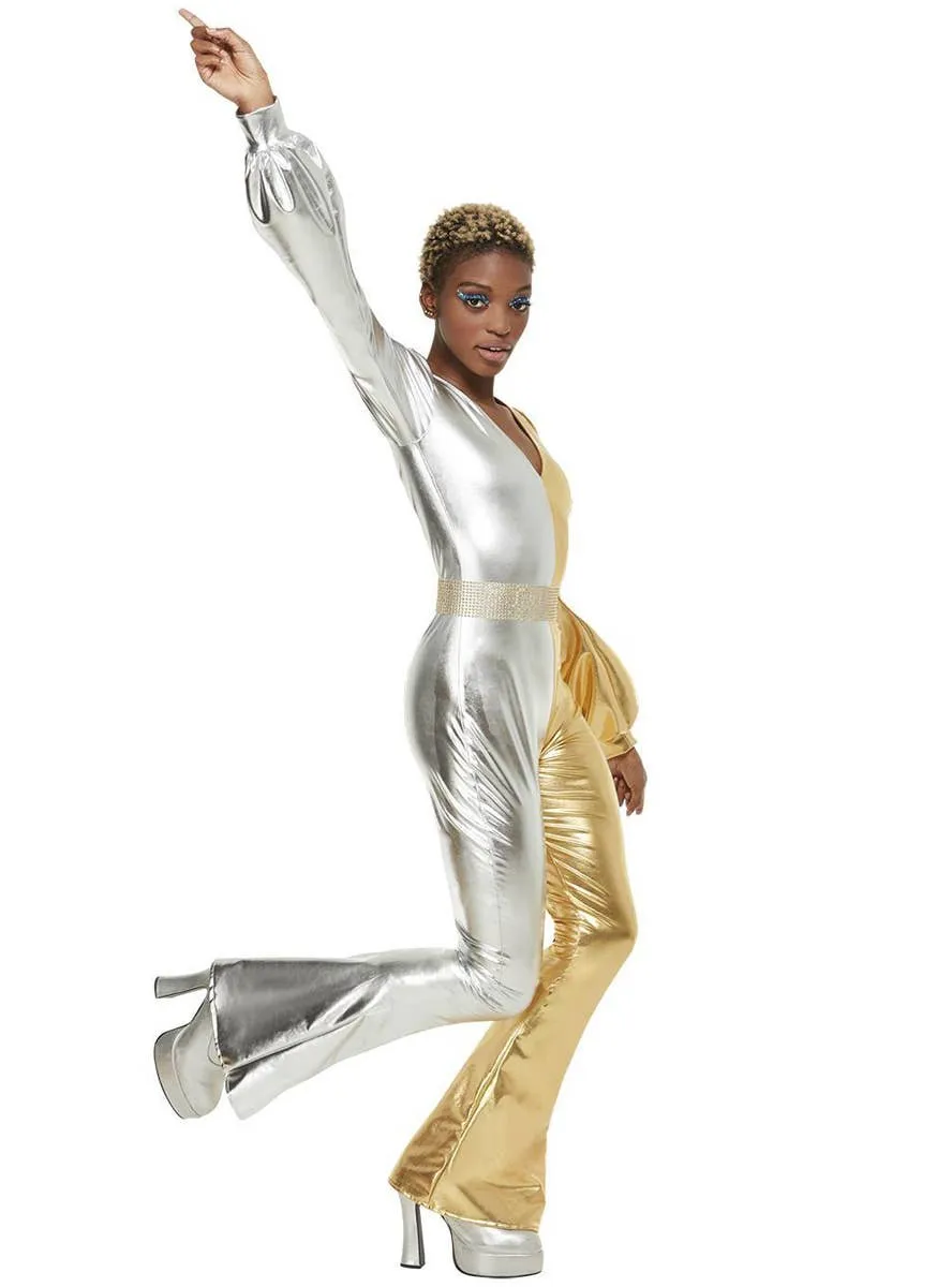 Super Chic Womens Silver and Gold 70s Costume