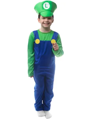 Super Green Plumber Boys Costume