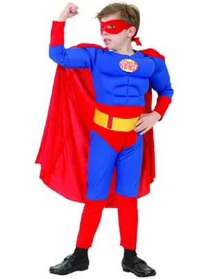 Super Hero Boys Muscle Chest Fancy Dress Costume