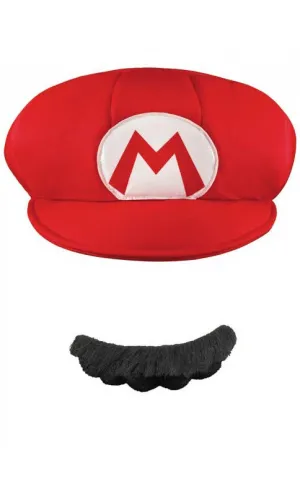 Super Mario Hat and Moustache Adults Accessory Kit