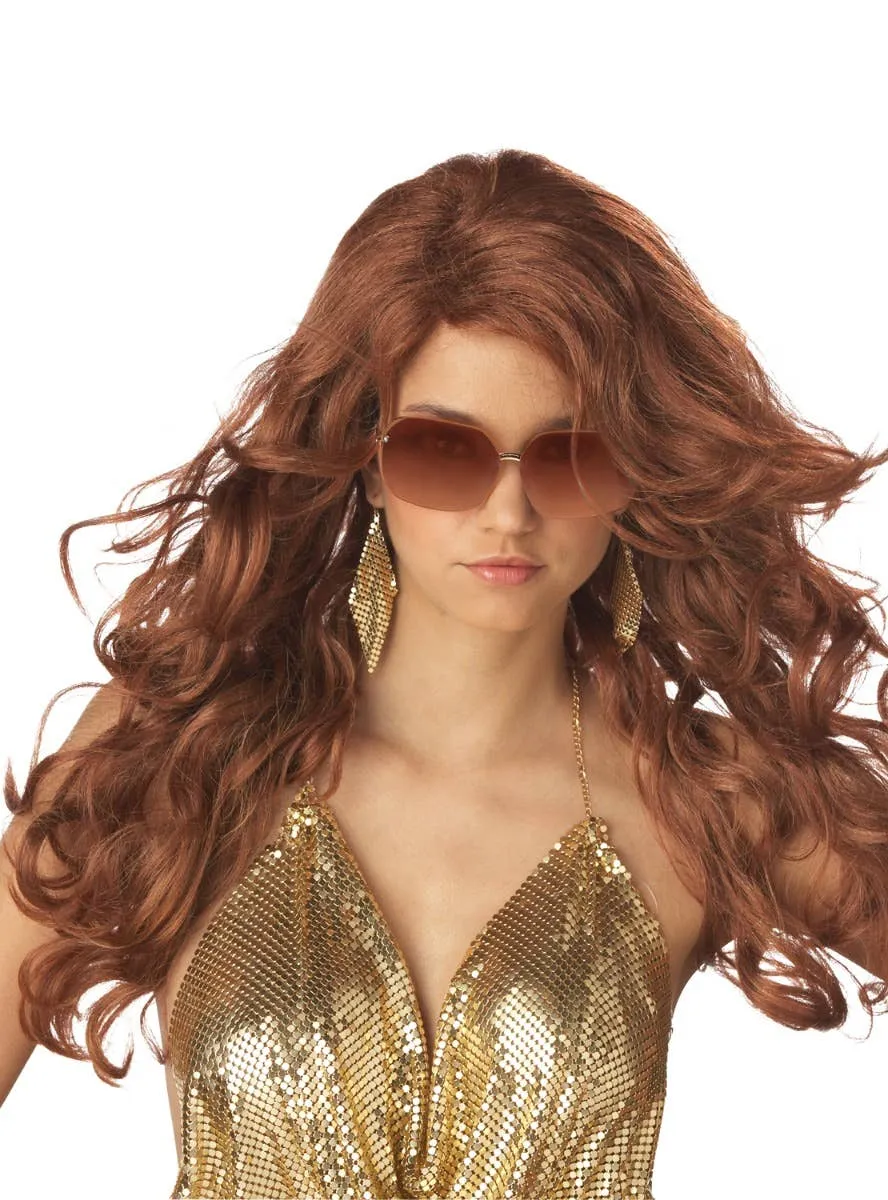 Super Model Womens Auburn Red Costume Wig