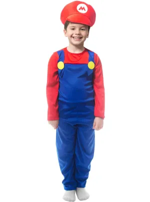 Super Red Plumber Boys  Costume