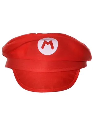 Super Red Plumber Game Character Costume Hat