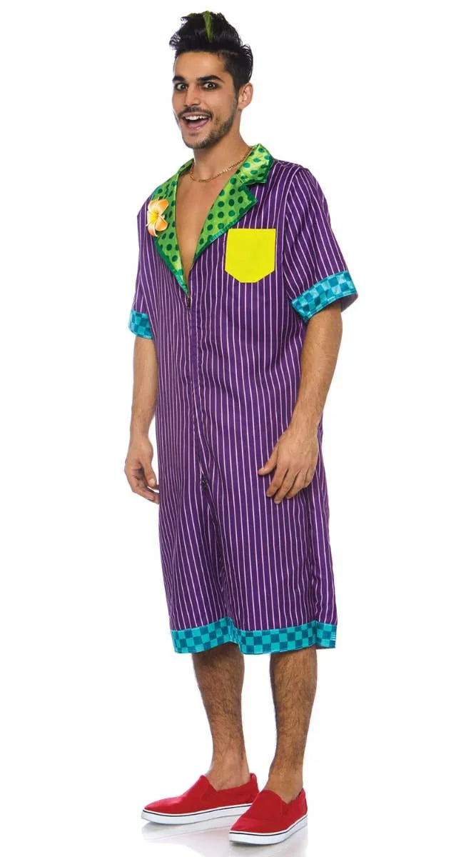 Super Villain Mens Joker Fancy Dress Costume