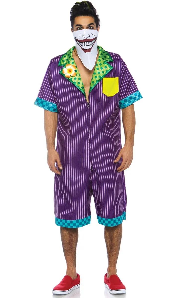 Super Villain Mens Joker Fancy Dress Costume