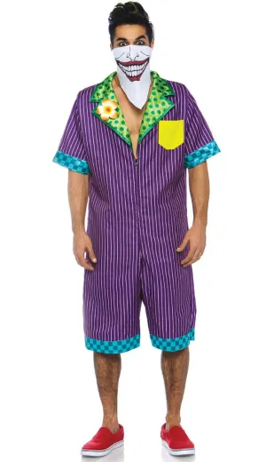 Super Villain Mens Joker Fancy Dress Costume