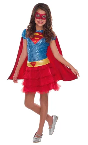 Supergirl Sequined Tutu Girls Costume