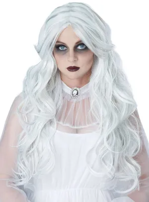 Supernatural Long Curly Womens White Ghost Wig