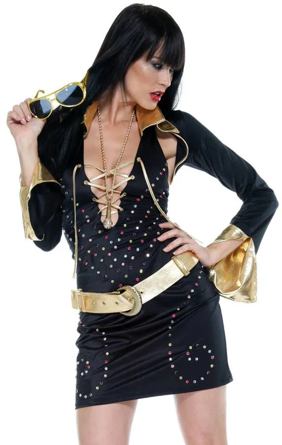 Superstar Womens Elvis Presley Fancy Dress Costume