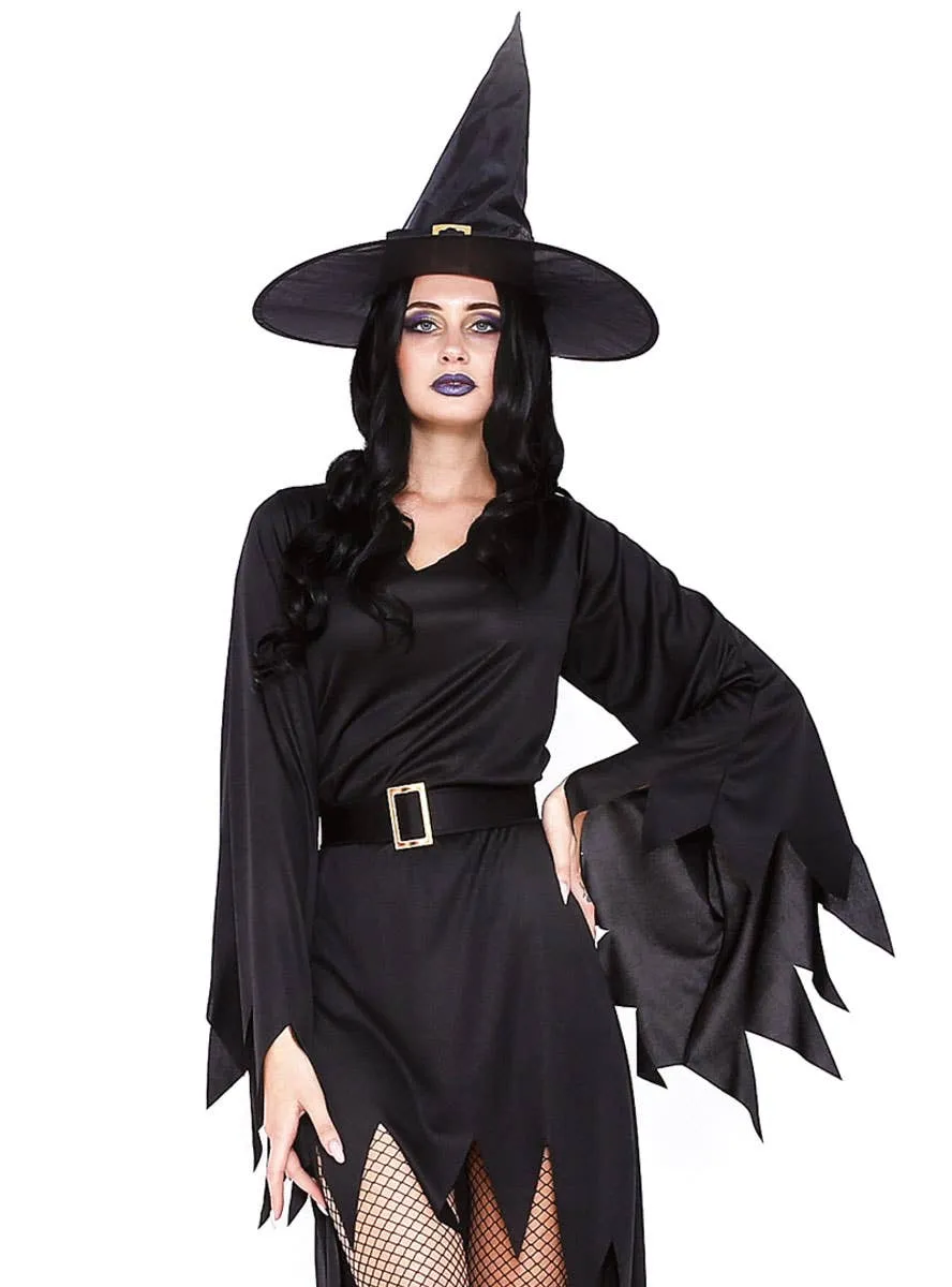 Superstitious Womens Black Witch Halloween Costume