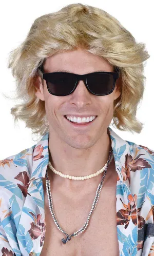 Surfer Dude Mens Mick Blonde Costume Wig