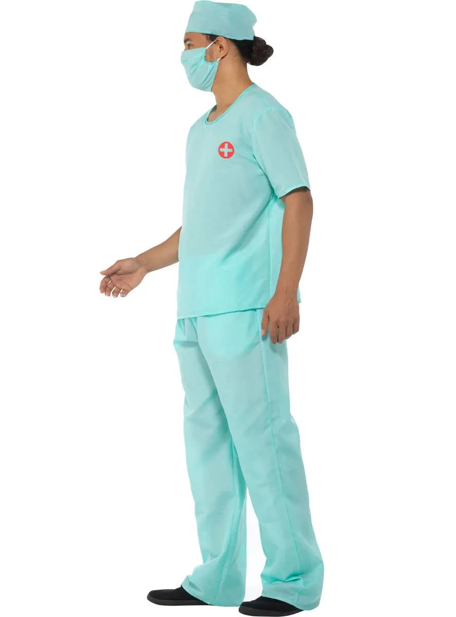 Surgical Scrubs Mens Blue Doctor Costume