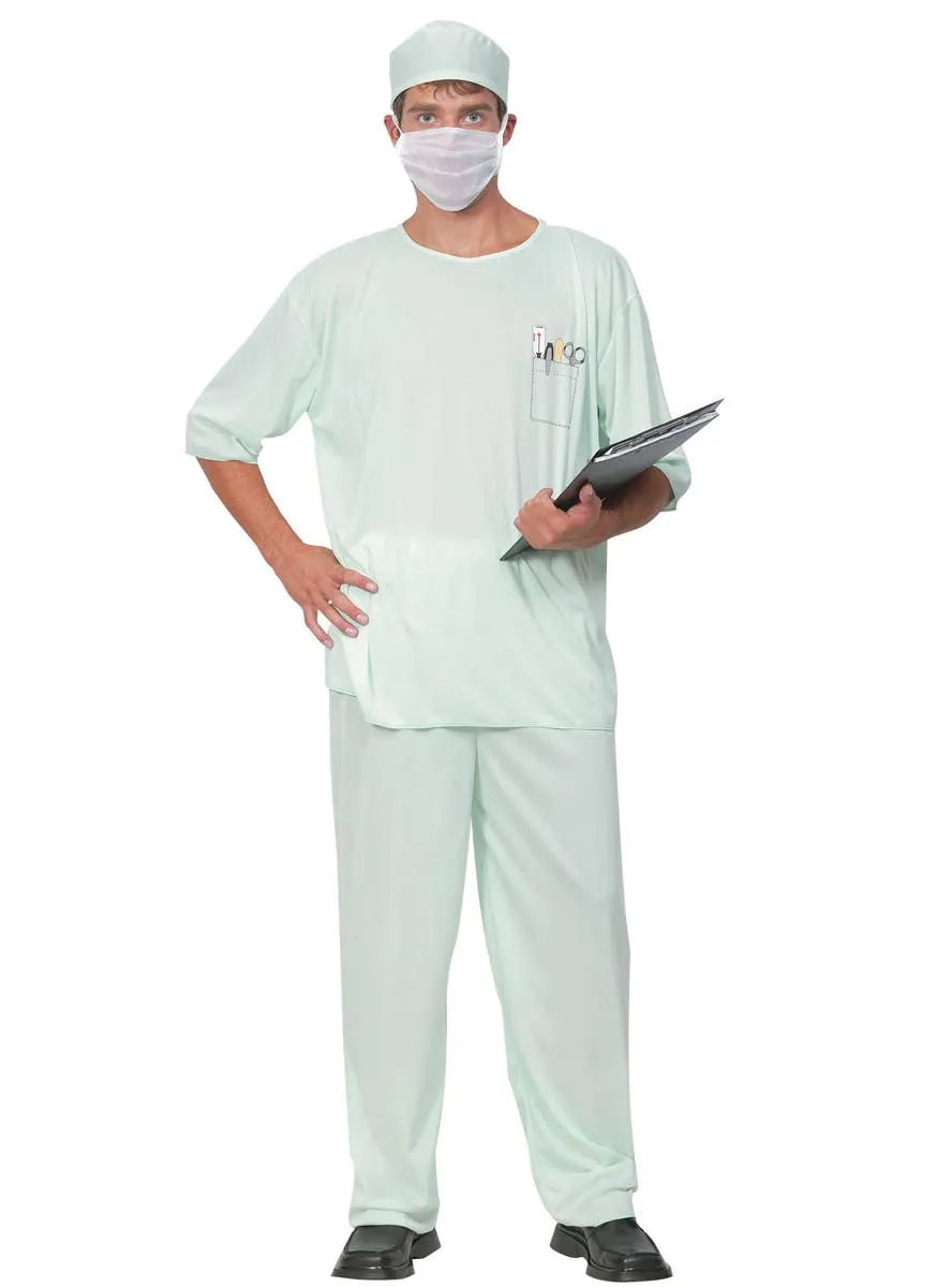 Surgical Scrubs Mens Doctor Uniform Costume