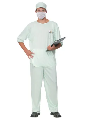 Surgical Scrubs Mens Doctor Uniform Costume