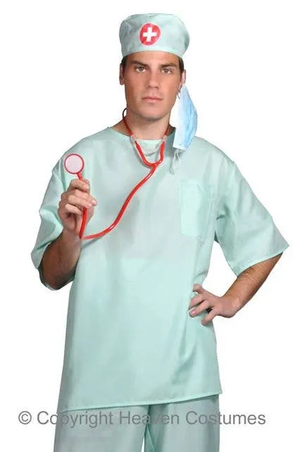 Surgical Scrubs Mens Surgeon Fancy Dress Costume