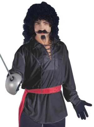 Swashbuckler Pirate Mens Black Costume Shirt