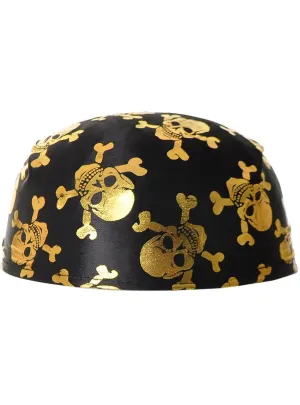 Swashbuckling Black and Gold Pirate Costume Cap