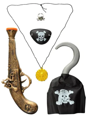 Swashbuckling Pirate 5 Piece Accessory Set with Gun