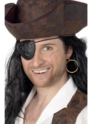 Swashbuckling Pirate Earring and Eyepatch Accessory Set