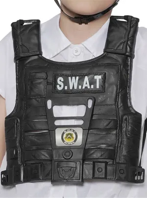 SWAT Kids Black Hard Plastic Toy Vest