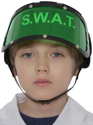 SWAT Kids Black Police Costume Helmet