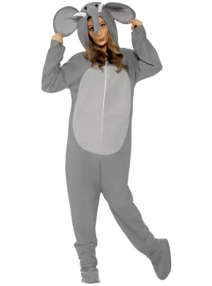 Sweet Grey Elephant Womens Onesie Costume