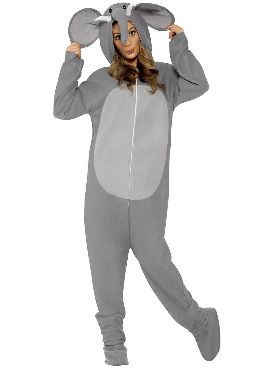 Sweet Grey Elephant Womens Onesie Costume