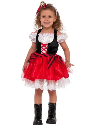 Sweet Red Swashbuckling Pirate Toddler Girls Costume