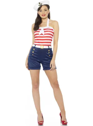 Sweetheart Sailor Womens Pin-Up Fancy Dress Costume