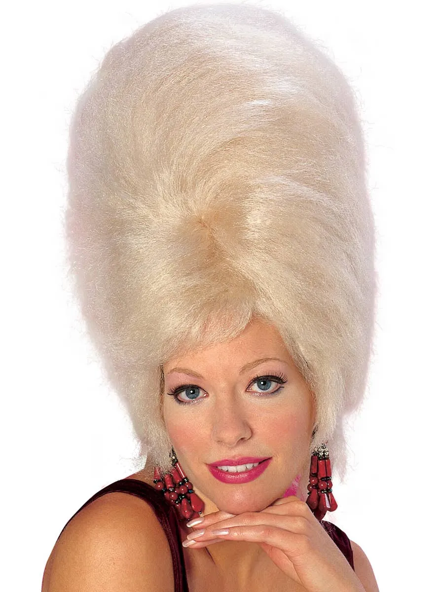 Tall Beehive Costume Wig in Blonde