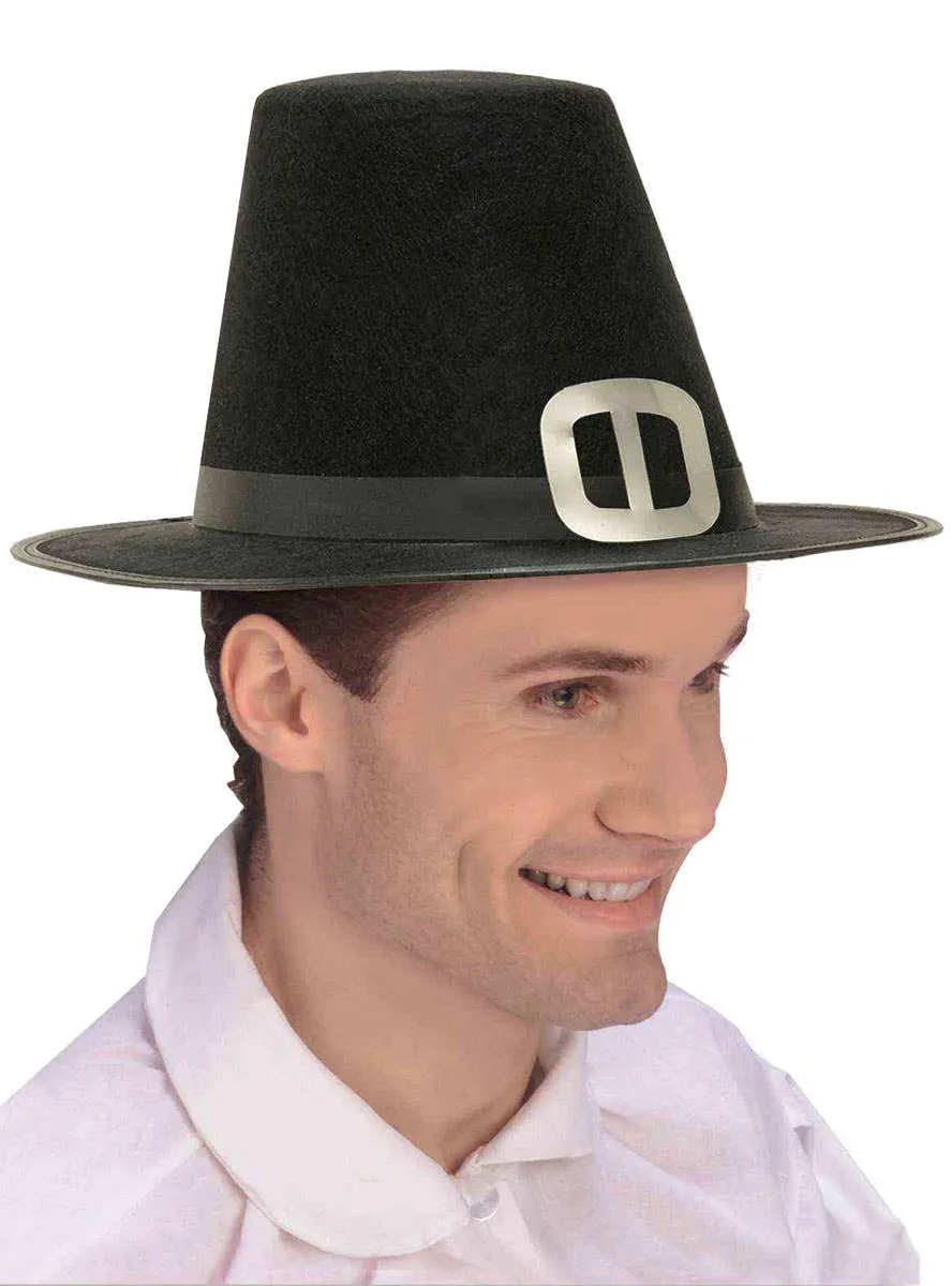 Tall Black Mens Pilgrim Cockel Hat