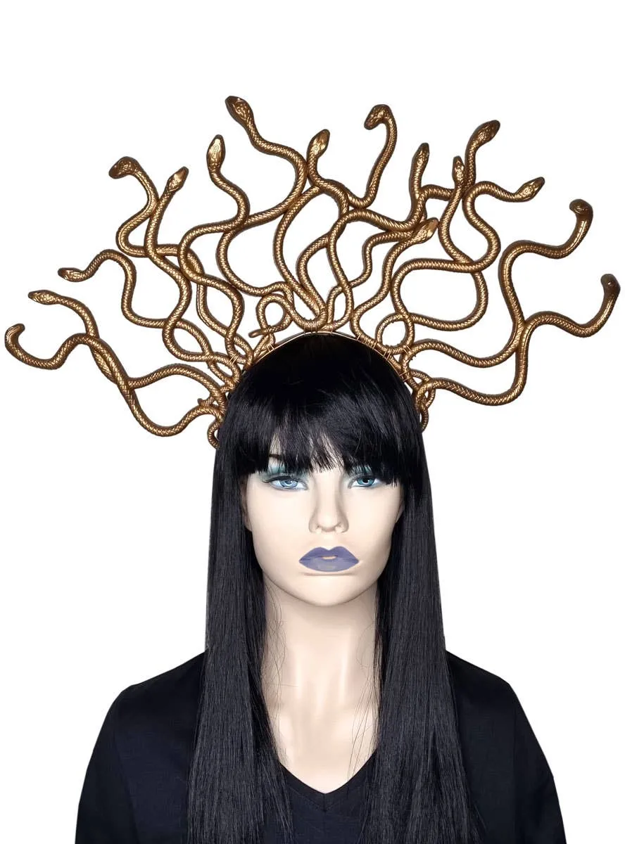 Tall Gold Snake Medusa Costume Headband