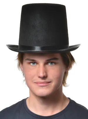 Tall Victorian Black Feltex Costume Top Hat