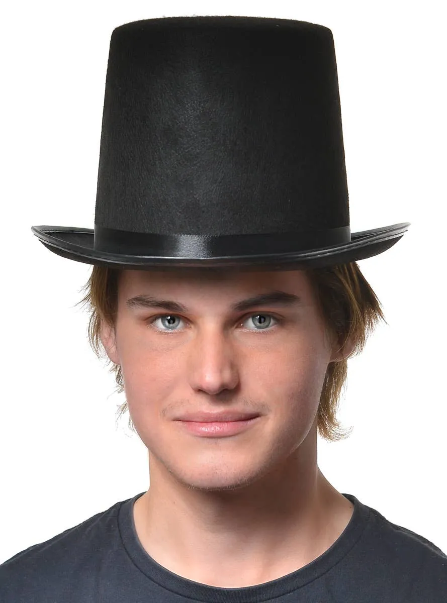 Tall Victorian Black Feltex Costume Top Hat