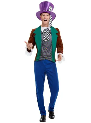 Tea Party Hatter Mens Wonderland Dress Up Costume