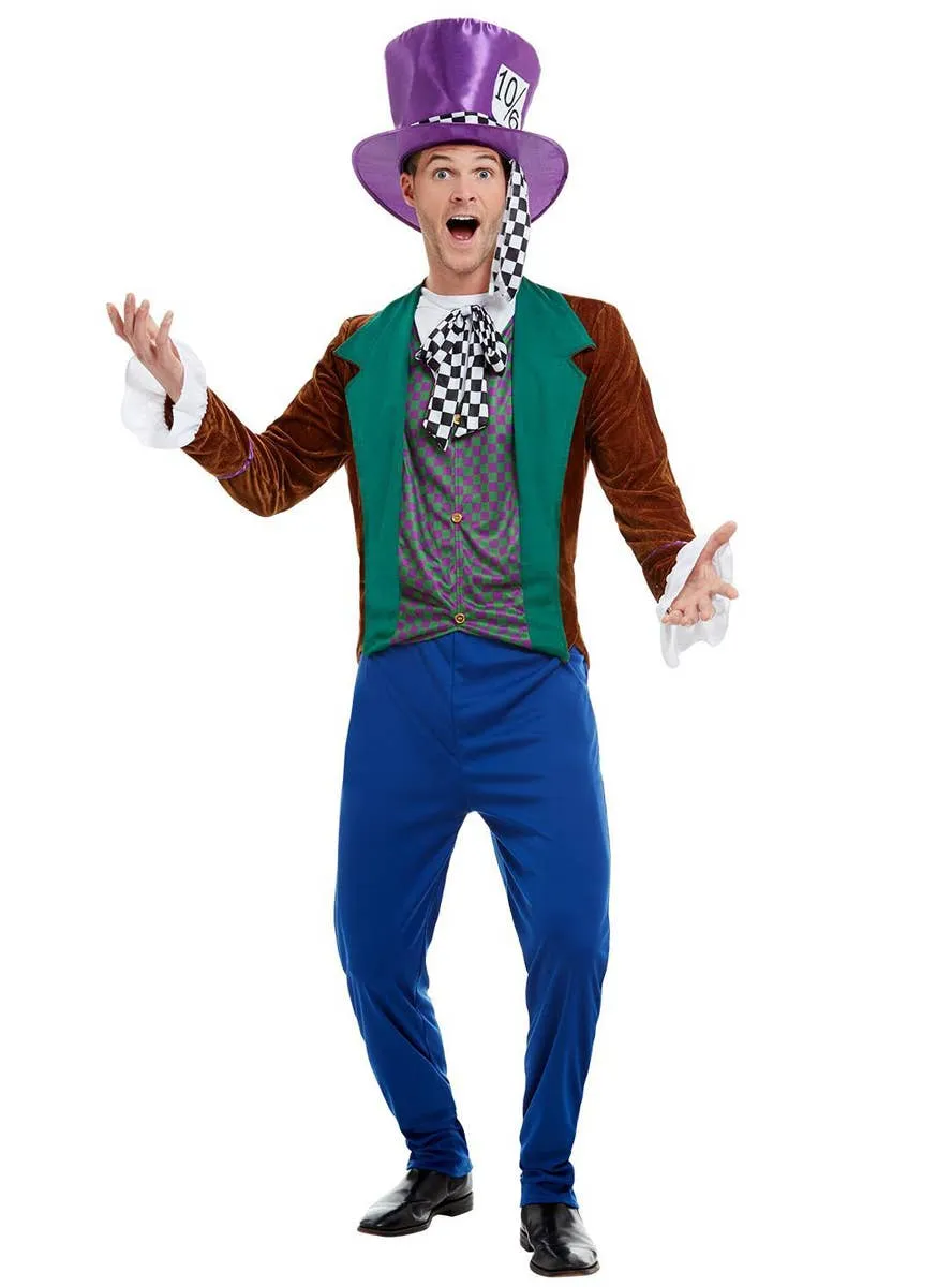 Tea Party Hatter Mens Wonderland Dress Up Costume