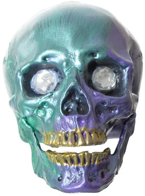 Teal and Purple Jewel Eyed 13cm Skull Decoration