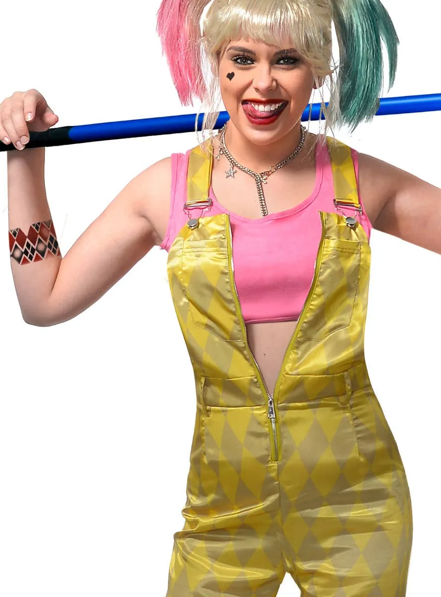 Teen Girls Harlequin Overalls Costume